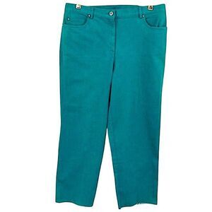 Ruby Rd Jeans Size 12 Teal Straight Leg Stretch NWOT